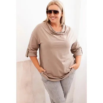 Dámská halenka Dámská blůza Plus Size s bavlnou volného střihu s vodním výstřihem fango UNI