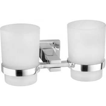 Držák na kartáček Mexen Vane dvojitý kelímek na kartáčky, chrom - 7020952-00 Příslušenství pro čištění zubů