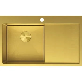 Granitový dřez Mexen Exar nerezový dřez s odkapávačem, levý 780 x 480 mm, zlatý HC - 6433781010L-55HC Ocelové dřezy