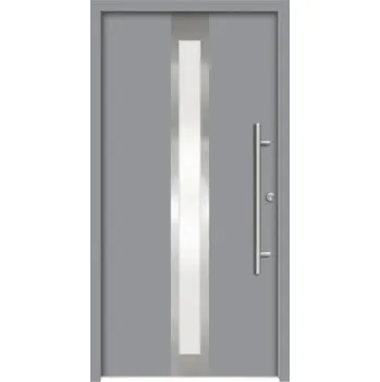 Vchodové dveře Hliníkovo-ocelové vchodové dveře pasivní Anthene 100 x 210 cm P šedé