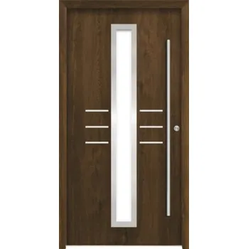 Vchodové dveře Hliníkovo-ocelové vchodové dveře pasivní Hestia 100 x 210 cm P ořech