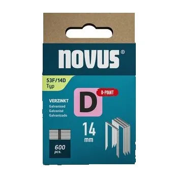 Děrovačka Novus tenké, ploché drátové sponky typ D, 53 F/14 mm/ D-Point, 600 ks