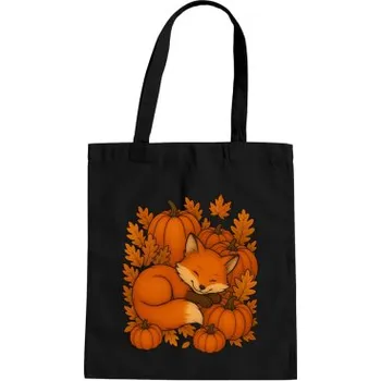 Žertovný předmět Den dýní - podzim - liška - taška s potiskem- Tričkový.cz