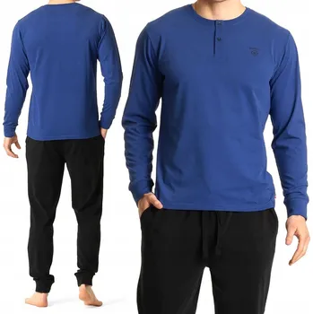 Pánské pyžamo ATLANTIC NMP-360 pánské PYŽAMO 100% BAVLNA dlouhý rukáv - M