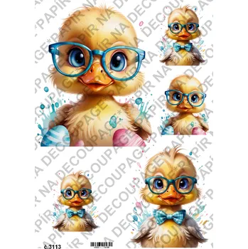 Umělecký papír Rýžový a soft papír na decoupage - Kačenka - KB3113 Materiál: Soft, Rozměr: A4