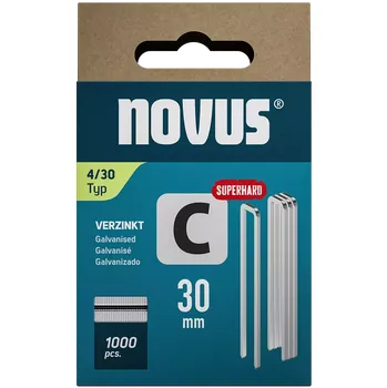 Spona do sešívačky K042-0806 Novus sponky s úzkým hřbetem, typ C, 4/30 mm, Super Hard, 1000 ks