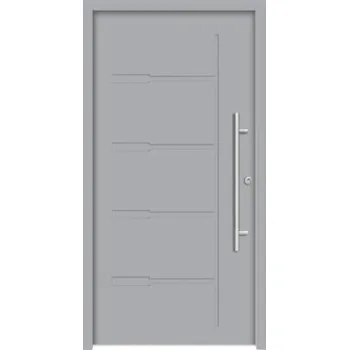 Vchodové dveře Hliníkovo-ocelové vchodové dveře pasivní Zeus 110 x 210 cm P šedé