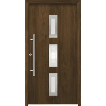 Vchodové dveře Hliníkovo-ocelové vchodové dveře bezpečnostní Artemis RC2 100 x 210 cm L ořech