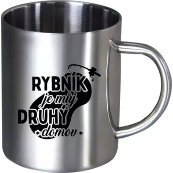 Nerezový hrnek Rybník je můj druhý domov