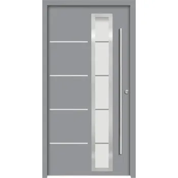 Vchodové dveře Hliníkovo-ocelové vchodové dveře pasivní Demeter 110 x 210 cm P šedé