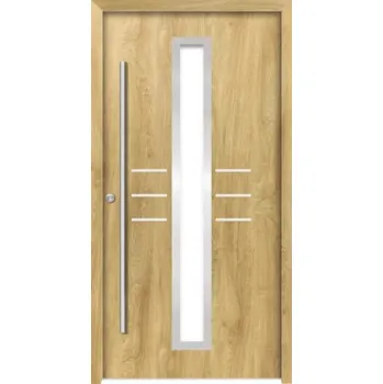 Vchodové dveře Hliníkovo-ocelové vchodové dveře pasivní Hestia 110 x 210 cm L dub přírodní