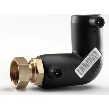 Vodovodní potrubí Elektropřechodka koleno 90° PE / mosaz s převlečnou maticí Eurostandard PE 100/ PE 100 RC, d 63 x 2˝ vnitřní závit, SDR 7,4, PN 25