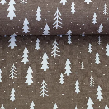 SWAFING Dekorační látka Wiebke stromky hnědá
