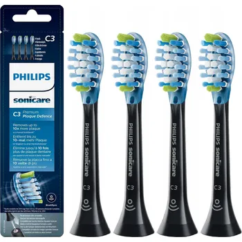 Péče o chrup 4 ks Hlavice Philips Sonicare C3 Premium Plaque Defence Černé HX9044