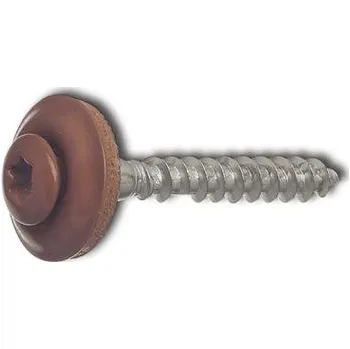 Vrut Klempířský vrut s těsnicí podložkou 4.5x35 TX20, nerez A2 RAL8004 měděná (200 ks)