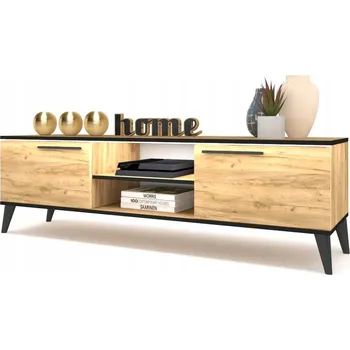 Komoda TV stolek Komoda Skříňka Stojací skříňka do obýváku KING 120 Craft Černá LED