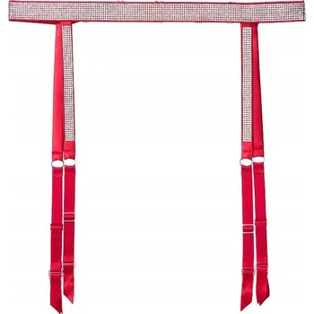 Podprsenka Lesklý podvazkový pás Victoria's Secret červený s kamínky XS/S