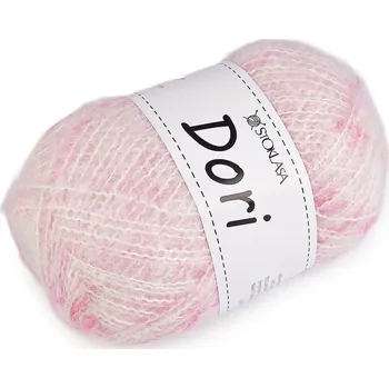 Příze Pletací mohérová příze s nopky Dori 100 g, barva 15 růžová nejsv.