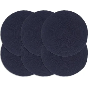 prostírání Prostírání 6 ks námořnická modrá 38 cm kulaté bavlna IM_133851