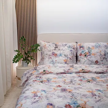 Povlečení na přikrývku švýcarský bavlněný satén 220x200 cm abstraktní květiny