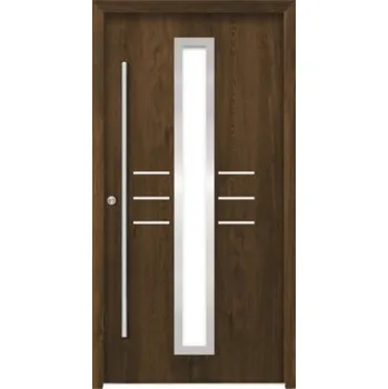 Vchodové dveře Hliníkovo-ocelové vchodové dveře pasivní Hestia 110 x 210 cm L ořech