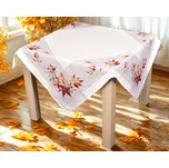 Kuchyňský ubrus CYH5957GC, podzimní listí, bílo-oranžová, 85x85cm (čtverec)