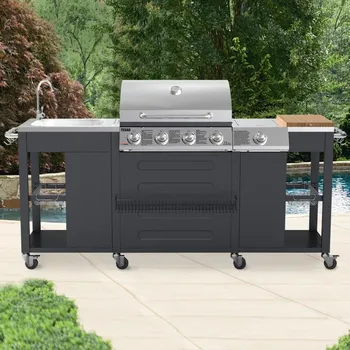 Zahradní gril Avenberg Texas Velká luxusní zahradní kuchyně s plynovým grilem