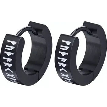 Náušnice Vikingské náušnice z chirurgické oceli Runy Černé - Typ Kus