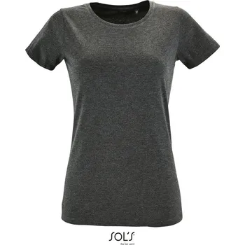 pracovní tričko SOL's Collection Tričko Slim Fit Regent Fit Women, krátký rukáv, dámské COT252758r6402-charcoal me M Melír charcoal