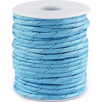 Výtvárné potřeby Padáková šňůra Ø4 mm s reflexní nití Varianta: 15 modrá světlá, Balení: 25 m