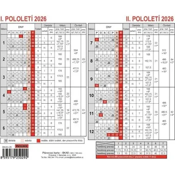 Kalendář Karta plánovací A5 2026