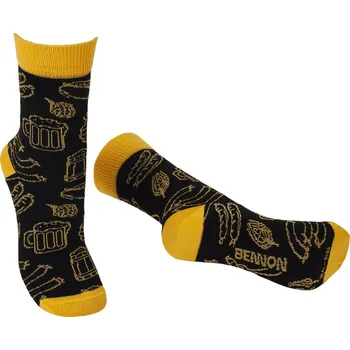 Pánské ponožky Ponožky BENNONKY Beer - černo/žluté, vel. 45-47