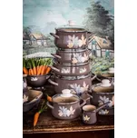 Metalac Lístky (šedé), miska vysoká s plastovým víčkem 16 cm, 1,3 l