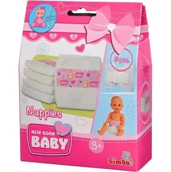 Sada 5 plenek pro panenky NEW BORN BABY (38–43 cm)