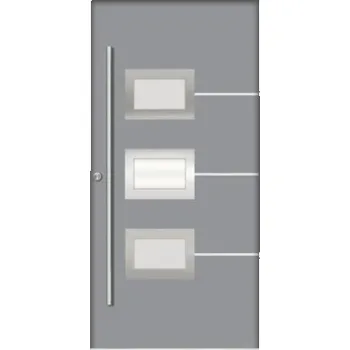 Vchodové dveře Hliníkovo-ocelové vchodové dveře pasivní Hera 100 x 210 cm L šedé