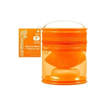 Přípravek na tvář Real Techniques Miracle Blend + Cleanse Set Houba na líčení
