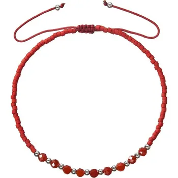 Náušnice Textilní Miyuki náramek červený achát 13037.3 red