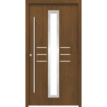 Vchodové dveře Hliníkovo-ocelové vchodové dveře pasivní Hestia 110 x 210 cm L zlatý dub