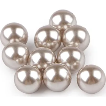 Dekorační kuličky / perly bez dírek k nalepení Ø8; 10 mm, malé, 29 (Ø8 mm) šedobéžová