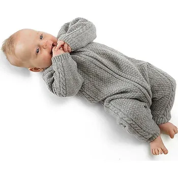 Kojenecký overall Dětský merino pletený overal šedý LORITA Velikost: 68