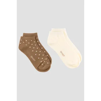 Dámské oblečení PONOŽKY GANT DOT ANKLE SOCKS 2-PACK WARM KHAKI