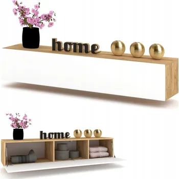 Komoda Závěsná TV Skříňka Horizontální Komoda Vitrína SIMPLY Craft Bílá Matná 120