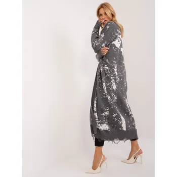 Dámský svetr Stylový kardigan v tmavě šedé BA-