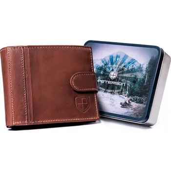 Peněženka Peterson peněženka z pravé kůže hnědá PTN N008L-PCA - muž