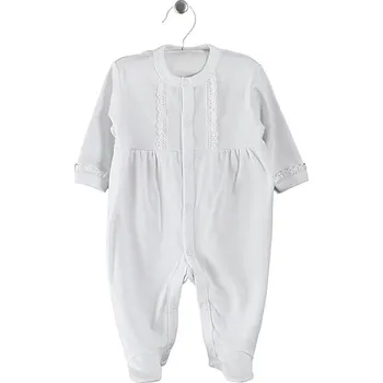 Kojenecký overall Dívčí overal z bavlny s krajkou bílý LORITA Velikost: 56