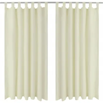 zahrada-XL 2 ks krémové mikrosaténové závěsy s poutky 140 x 245 cm 130358