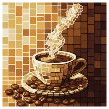 Set školních potřeb Malowanie po numerach - Witraż. Kawa 30x30cm