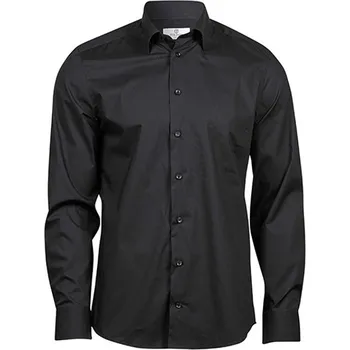 Tee Jays Pánská strečová košile - větší velikosti TJ4024X Black 3XL