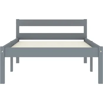Postel Jednolůžková dřevěná postel VidaXL 90x200 cm, odstíny šedé