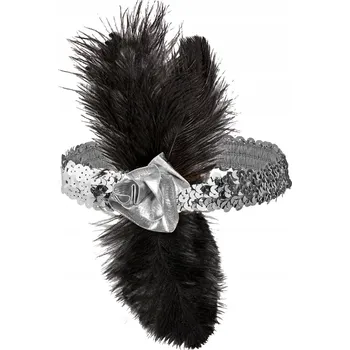 Čelenka ČELENKA retro S PÉRKEM stříbrná dáma lady 20. LÉTA